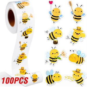 Pegatinas de Abejas Divertidas | Rollo de 500 Stickers Únicos
