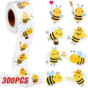 Pegatinas de Abejas Divertidas | Rollo de 500 Stickers Únicos