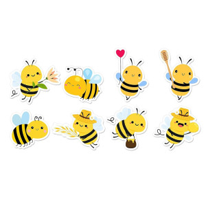 Pegatinas de Abejas Divertidas | Rollo de 500 Stickers Únicos