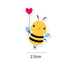Pegatinas de Abejas Divertidas | Rollo de 500 Stickers Únicos
