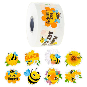 Rollo de 500 Stickers de Abeja | Pegatinas para Apicultores