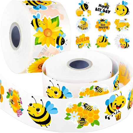Rollo de 500 Stickers de Abeja | Pegatinas para Apicultores