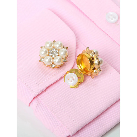 Cubrebotón Flor 'Elegancia Perlada' | Accesorio Chic y Atemporal