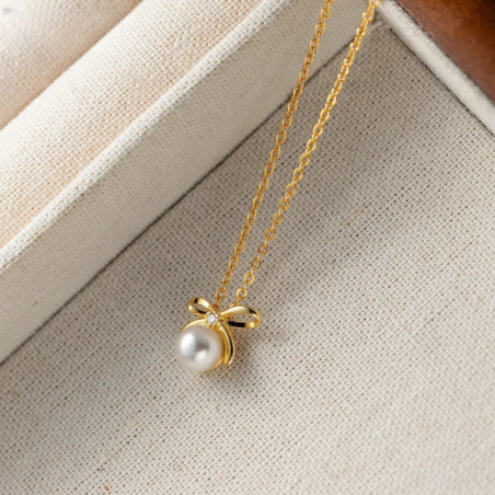 Collar Abeja con Perla de Plata de Ley 925 | Joyería Original
