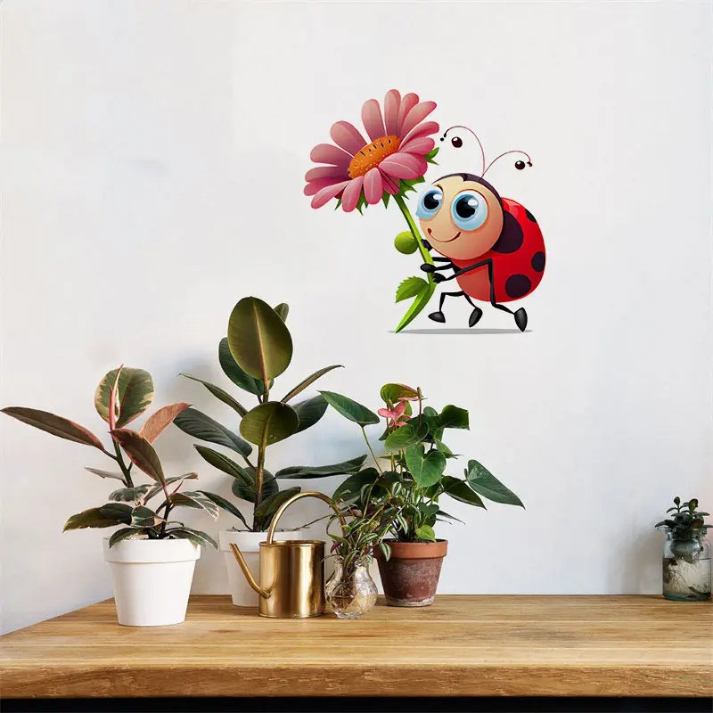 Pegatina Mariquita "Tierna Recolectora" - Decoración Original