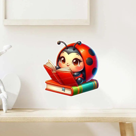 Sticker Mariquita Lectora | Pegatina Bonita para Libros y Portátil