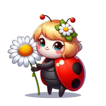 Pegatina Mariquita 'Primavera Florida' - Sticker Divertido