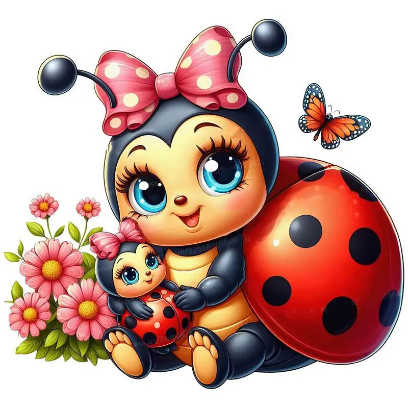 Pegatina Mariquita 'Mamá Cariñosa' - Sticker Tierno y Adorable