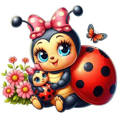 Pegatina Mariquita 'Mamá Cariñosa' - Sticker Tierno y Adorable