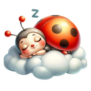Pegatina Mariquita 'Sueño en las Nubes' | Sticker Relajante