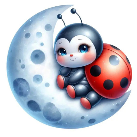 Pegatina Mariquita 'Luna Mística' - Sticker Mágico y Bonito