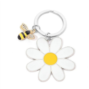 Llavero Abeja & Margarita – Elegancia y Naturaleza