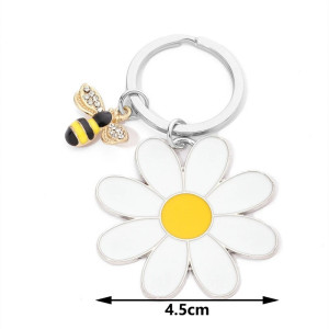 Llavero Abeja & Margarita – Elegancia y Naturaleza