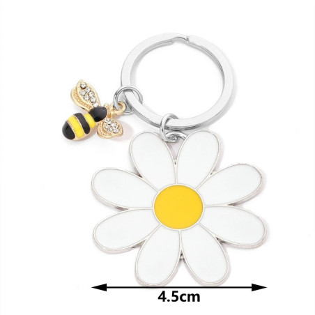Llavero Abeja & Margarita – Elegancia y Naturaleza