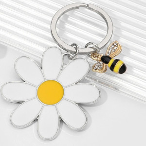 Llavero Abeja & Margarita – Elegancia y Naturaleza