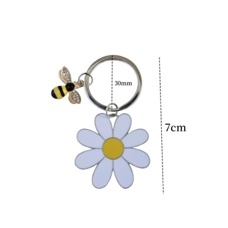 Llavero Abeja & Margarita – Elegancia y Naturaleza
