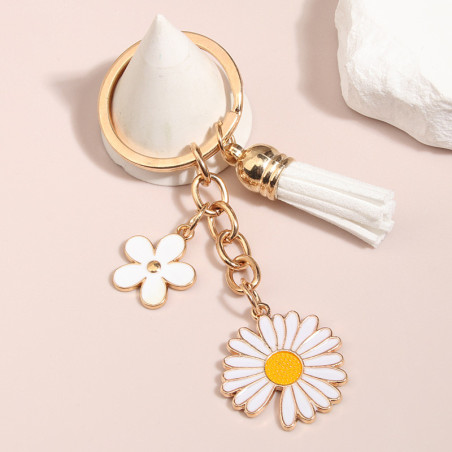 Llavero "Margarita Elegante" - Accesorio Floral Original