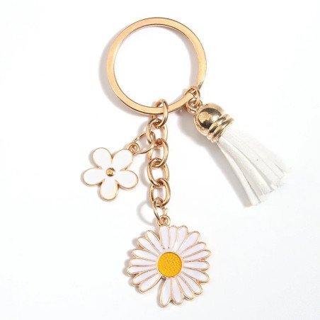 Llavero "Margarita Elegante" - Accesorio Floral Original
