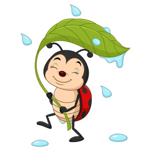Pegatina Mariquita 'Bailando bajo la Lluvia' – Alegría