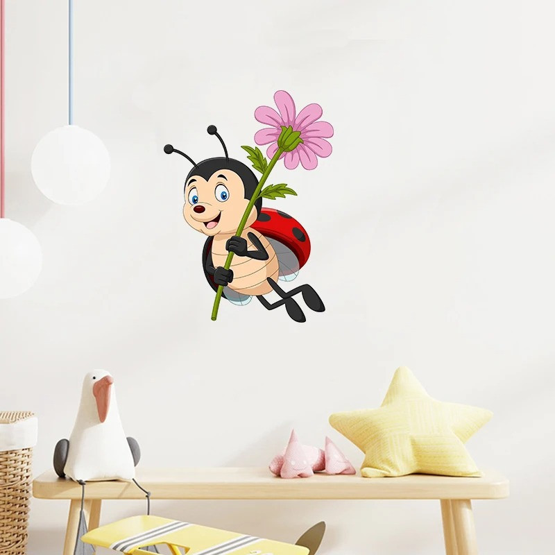 Pegatina Mariquita "Flor de la Felicidad" - Decoración de Pared