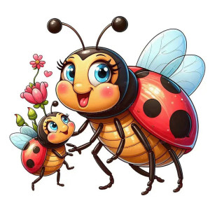 Pegatina Mariquita 'Vuelo Mágico' - Decoración Pared Original