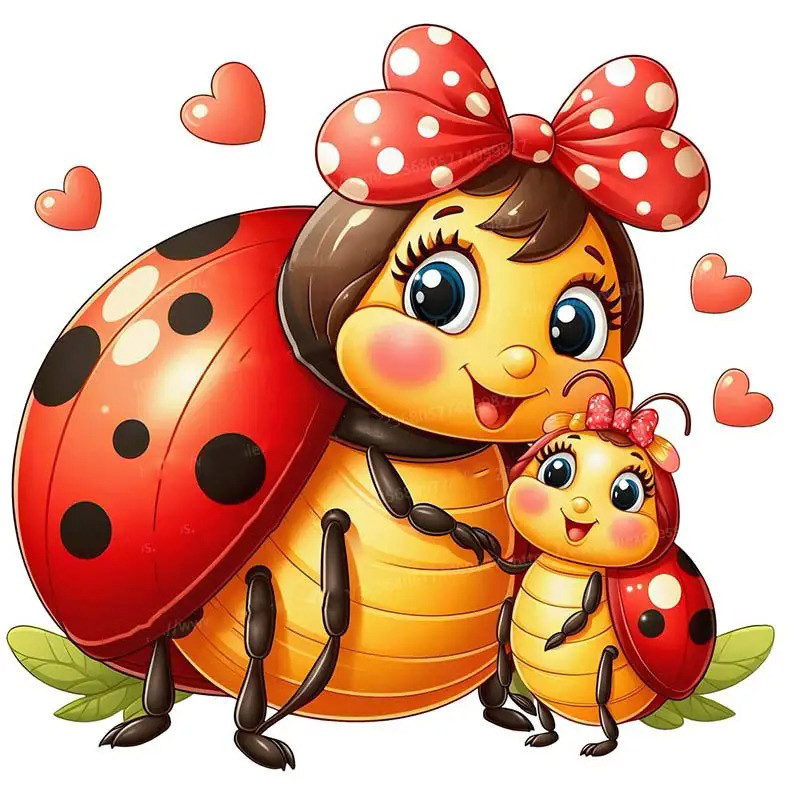 Pegatina Mariquita "Cinta de Amor" - Decoración Pared Tierna