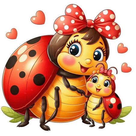 Pegatina Mariquita "Cinta de Amor" - Decoración Pared Tierna