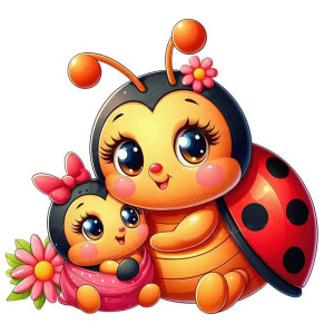 Pegatina Mariquita "Abrazo Natural" | Decoración Infantil Bonita