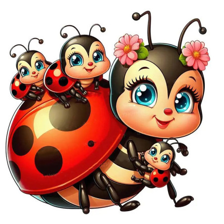 Pegatina Mariquita "Abeja Maternidad Feliz" - Decoración Única