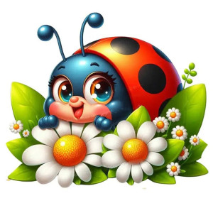 Sticker Mariquita Encanto Azul – Adorable & Resistente