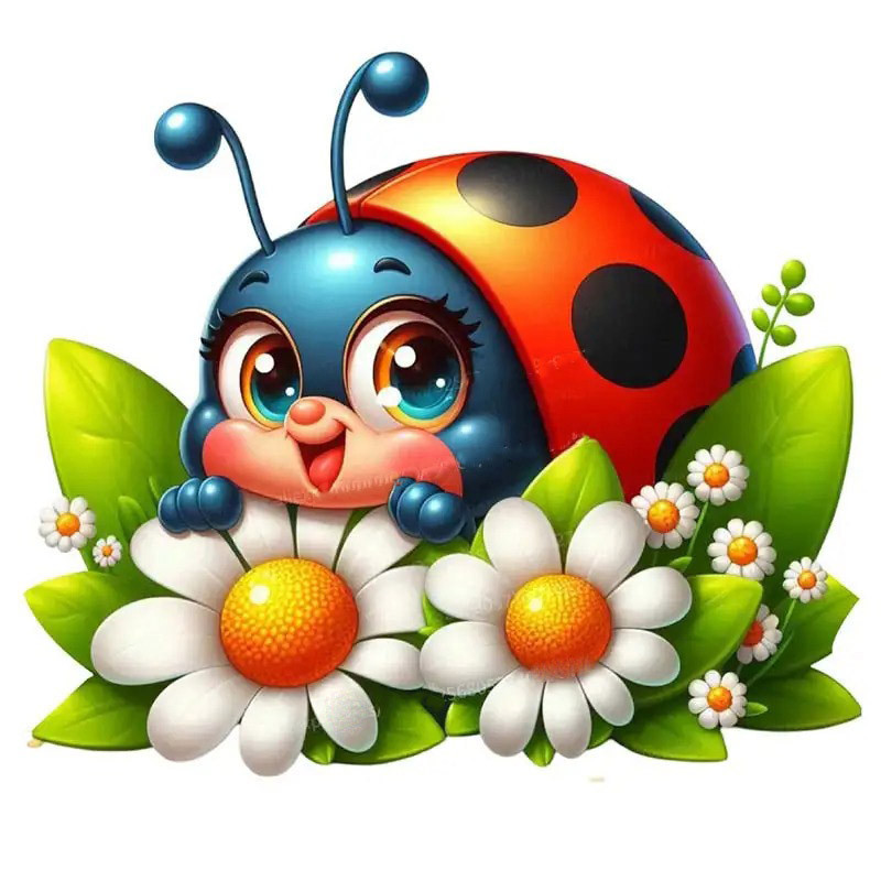 Sticker Mariquita Encanto Azul – Adorable & Resistente