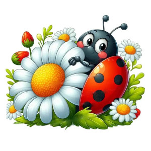 Pegatina Mariquita Misterio Primaveral – Elegante & Resistente