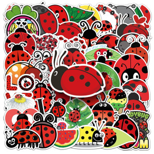 Pack 50 Pegatinas de Mariquita | Stickers Divertidos y Únicos