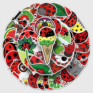 Pack 50 Pegatinas de Mariquita | Stickers Divertidos y Únicos