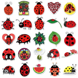 Pack 50 Pegatinas de Mariquita | Stickers Divertidos y Únicos