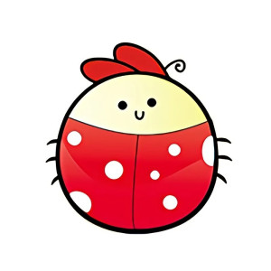 Pegatina Mariquita Kawaii - Sticker Adorable y Divertido