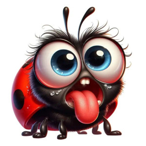 Pegatina Mariquita Sacando la Lengua | Sticker Divertido