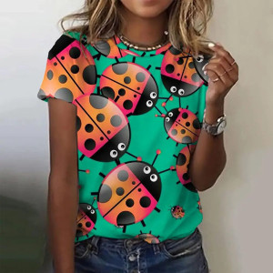 Camiseta Mujer Mariquitas 'Degradado Fantasía' 100% Algodón