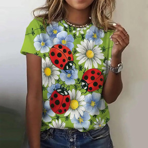 Camiseta Mujer 'Doodle Primaveral' - Mariquitas & Flores