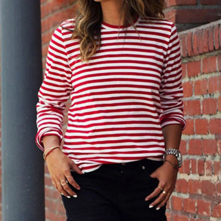 Camiseta Mujer "Rayas Náuticas" - Elegancia & Confort 100% Algodón
