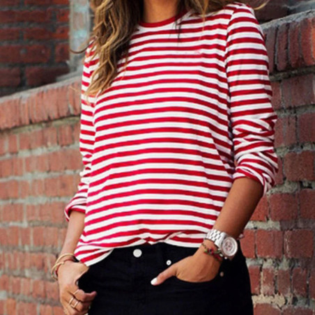 Camiseta Mujer "Rayas Náuticas" - Elegancia & Confort 100% Algodón