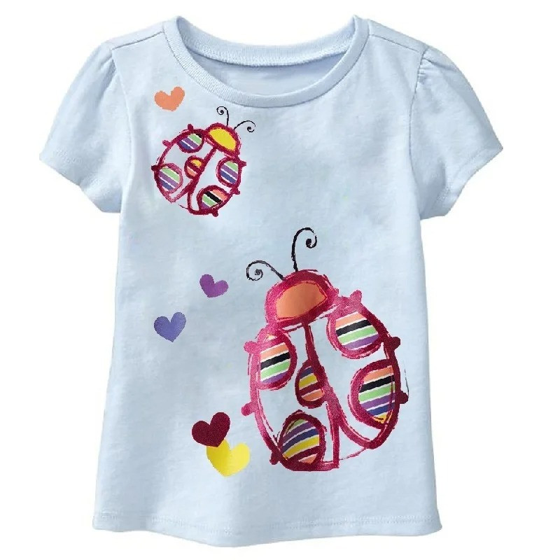 Camiseta "Corazón Arcoíris" Mariquita & Abeja - 100% Algodón
