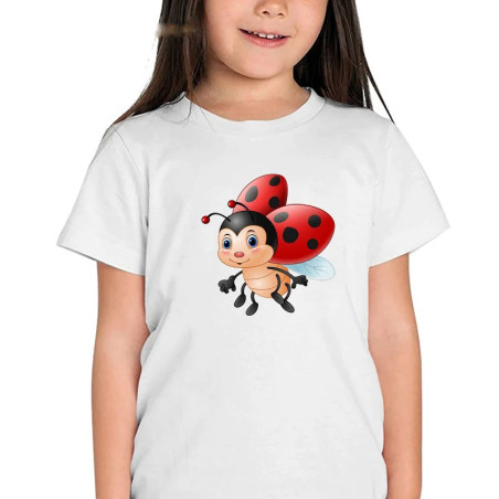 Camiseta "Mariquita Traviesa" para Niña - 100% Algodón