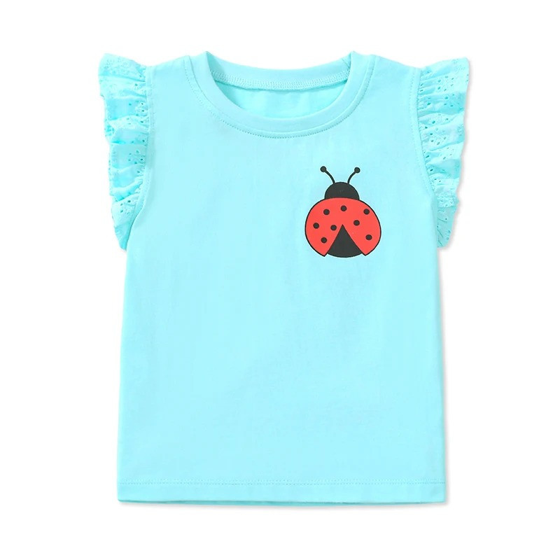 Camiseta Niña Mariquita "Dulzura Aqua" | 100% Algodón
