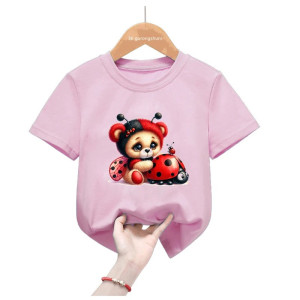 Camiseta Infantil "Dulce Mariquita" 100% Algodón - 2 Colores
