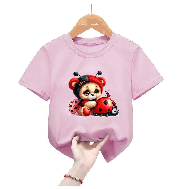 Camiseta Infantil "Dulce Mariquita" 100% Algodón - 2 Colores