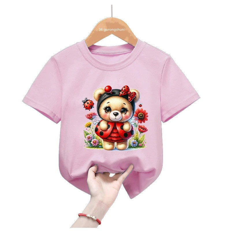 Camiseta Infantil Mariquita Floral - Adorable y Cómoda