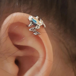 Pendientes Ear Cuff Rana Plateados – Joya Única y Original