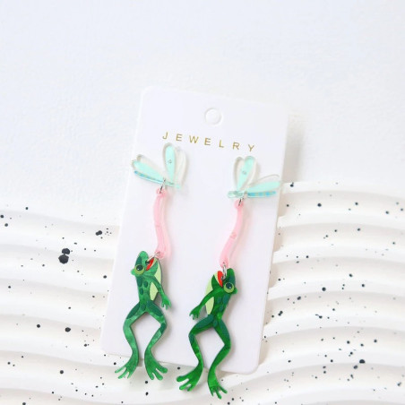 Pendientes Rana Saltarina | Joya Fantasía Ligera y Original