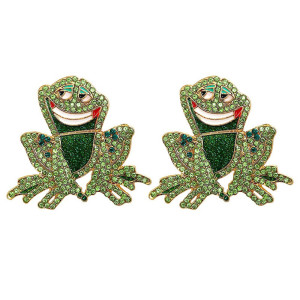 Pendientes de Rana con Strass - Joya Brillante y Original